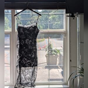 Mesh ruched tank dress